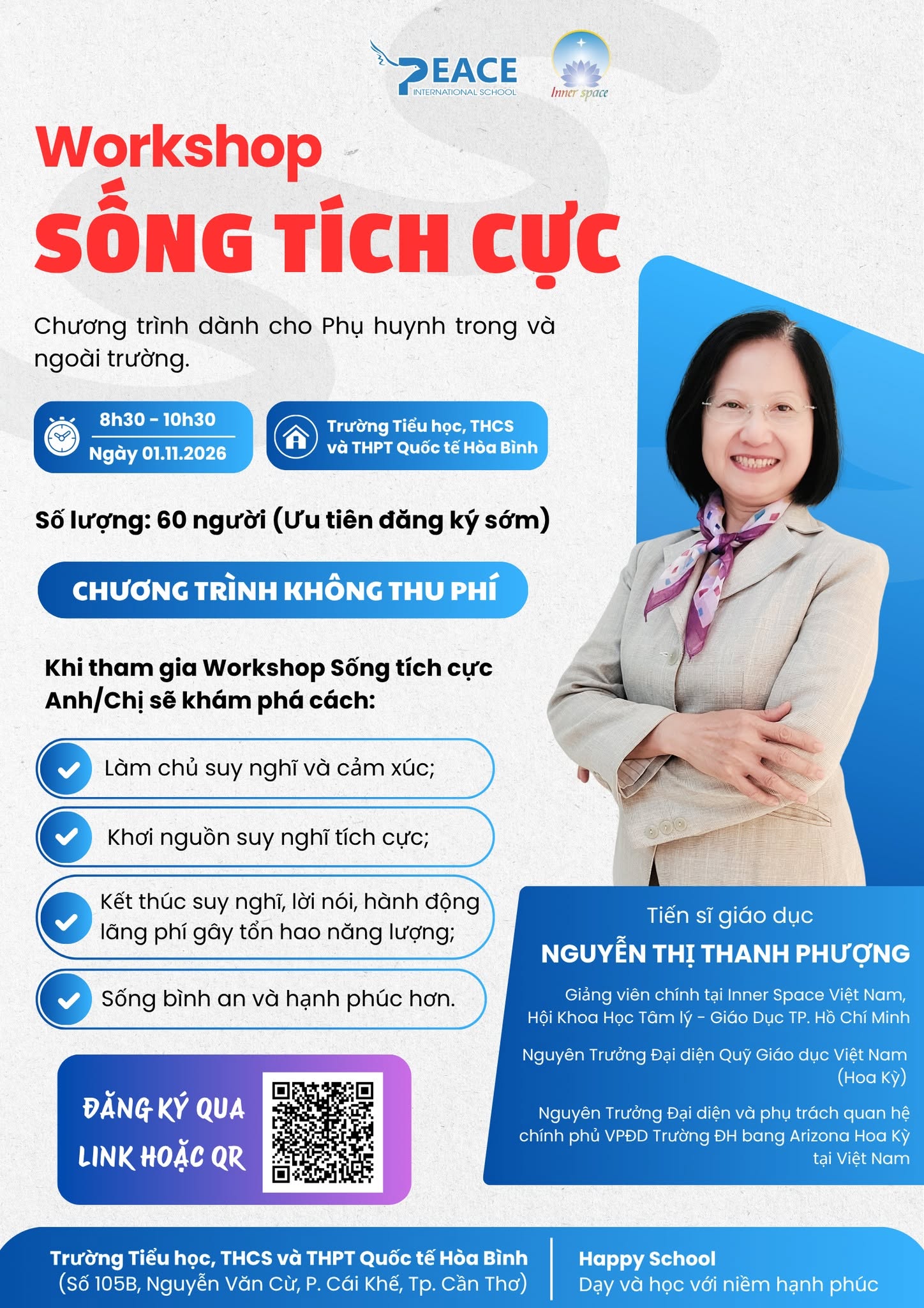 WORKSHOP “SỐNG TÍCH CỰC” – CÙNG CHA MẸ NUÔI DƯỠNG NĂNG LƯỢNG TÍCH CỰC MỖI NGÀY