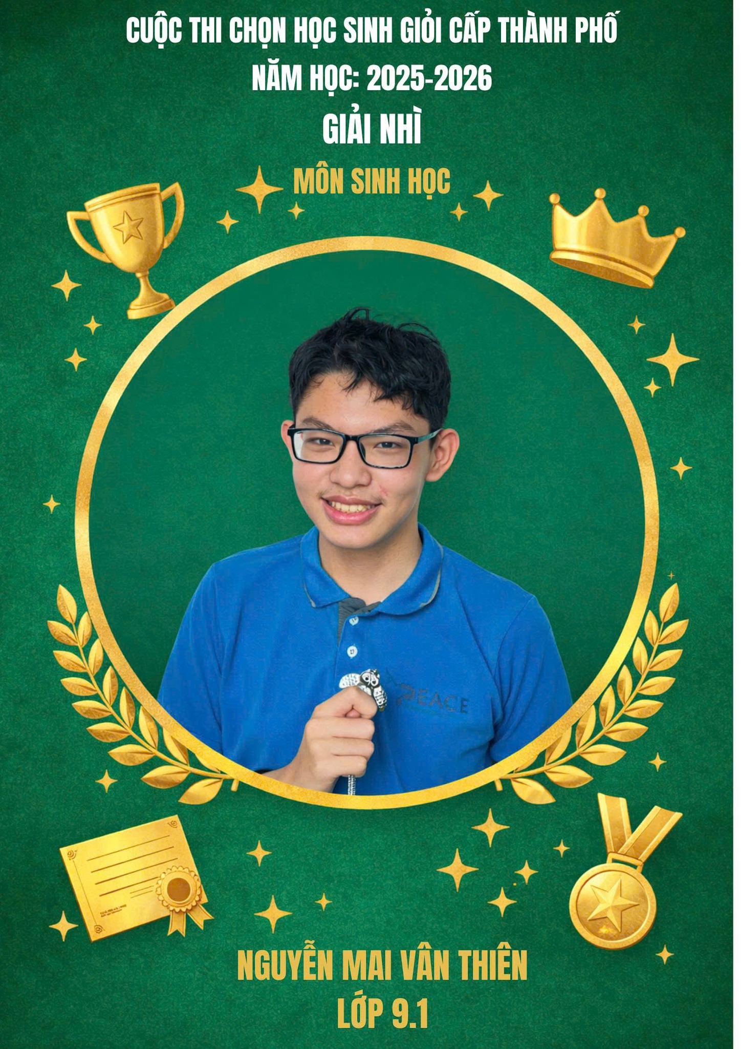 CHÚC MỪNG CÁC BẠN HỌC SINH GIỎI CẤP THCS THÀNH PHỐ CẦN THƠ